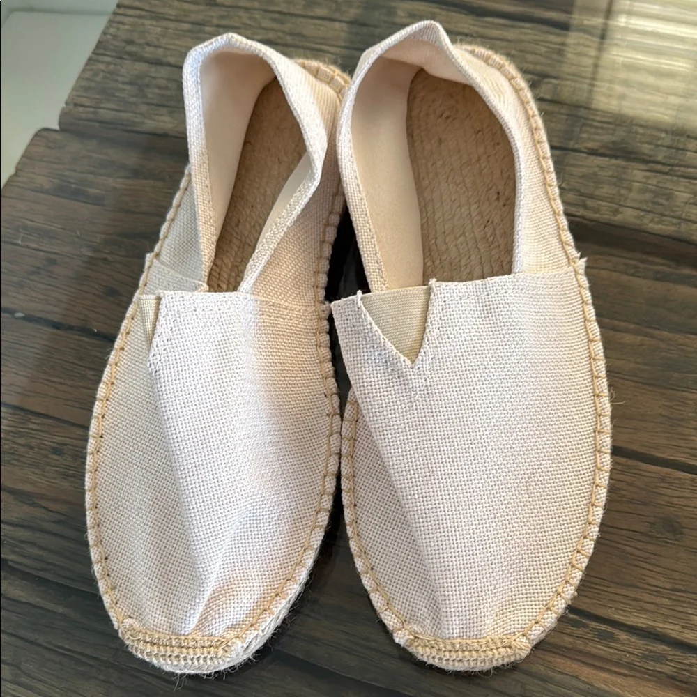 Men's Cream Espadrilles - Picture 1 of 1